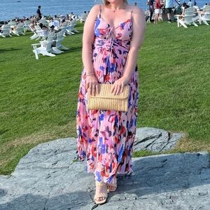 Astr Floral Maxi Dress - Pink and Purple